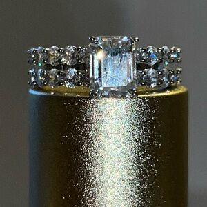 2CT oval moissinite white gold ring